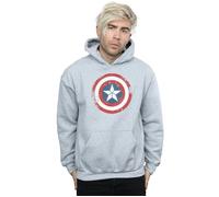 Marvel Men's Captain America Civil War Distressed Shield Hoodie in Grey | Size: Large Marvel Grey L