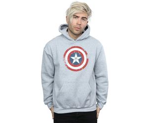 Marvel Men's Captain America Civil War Distressed Shield Hoodie in Grey | Size: XL Marvel Grey XL