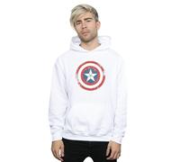 Marvel Men's Captain America Civil War Distressed Shield Hoodie in White | Size: XL Marvel White XL
