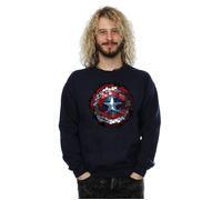 Marvel Men's Captain America Civil War Hex Shield Sweatshirt in Navy | Size: Small Marvel Navy S