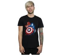 Marvel Men's Captain America Civil War Painted Vs Iron Man T-Shirt in Black | Size: 2XL Marvel Black 2XL