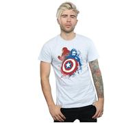 Marvel Men's Captain America Civil War Painted Vs Iron Man T-Shirt in Grey | Size: Medium Marvel Grey M