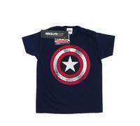 Marvel Mens Captain America Distressed Shield T-Shirt