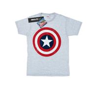 Marvel Mens Captain America Distressed Shield T-Shirt - Heather Grey - Heather Grey - M