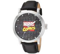 Marvel Men's Analog Japanese Quartz Watch with Patent Leather Strap WMA000356