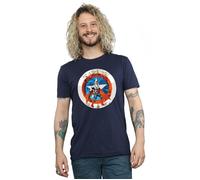 Marvel Men's Captain America Sam Wilson Shield T-Shirt in Navy | Size: Large Marvel Navy L