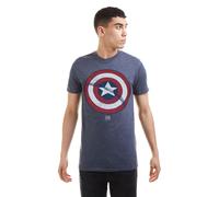 Marvel Men's Captain America Shield Cotton T-Shirt in Navy | Size: Small Marvel Navy S