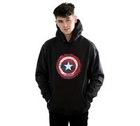 Marvel Men's Captain America Splatter Shield Hoodie Black XXXXX-Large