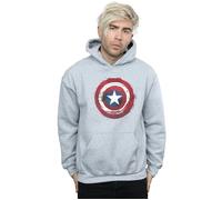 Marvel Men's Captain America Splatter Shield Hoodie in Grey | Size: 2XL Marvel Grey 2XL