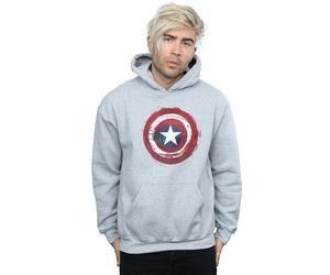 Marvel Men's Captain America Splatter Shield Hoodie in Grey | Size: Medium Marvel Grey M