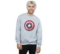Marvel Men's Captain America Splatter Shield Sweatshirt Sport Grey XXX-Large