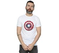 Marvel Men's Captain America Splatter Shield T-Shirt White X-Large