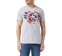 Marvel Men's Captain America Torn T-Shirt, Grey (Grey Heather), Medium