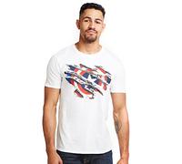 Marvel Men's Captain America Torn T Shirt, White, L UK