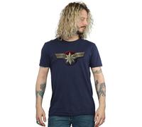 Marvel Men's Captain Marvel Chest Emblem T-Shirt Navy Blue XX-Large