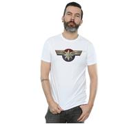 Marvel Men's Captain Chest Emblem T-Shirt in White | Size: 4XL Marvel White 4XL