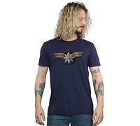 Marvel Men's Captain Marvel Chest Emblem T-Shirt Navy Blue XX-Large