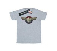 Marvel Mens Captain Marvel Chest Emblem T-Shirt - Sports Grey - Sports Grey - L