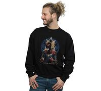 Marvel Men's Captain Marvel Jet Burst Sweatshirt Black Medium