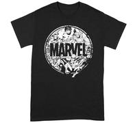 Marvel Men's Characters T-Shirt in Black | Size: XL Marvel Black XL