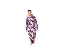 Marvel Adult Onesie for Men Teenagers Hooded Fleece Onesies For Men S-2XL Lounge Wear Mens Nightwear - Gifts for Him (Black/Red, XL)