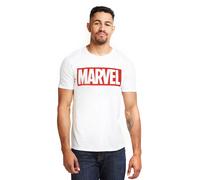 Marvel Men's Core Logo Cotton T-Shirt Grey in White | Size: 2XL Marvel White 2XL