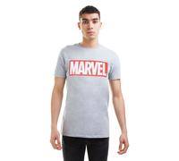 Marvel Men's Core Logo Cotton T-Shirt Grey | Size: Small Marvel Grey S