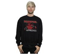 Marvel Men's Deadpool Approves Sweatshirt in Black | Size: XL Marvel Black XL