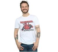 Marvel Men's Deadpool Approves T-Shirt in White | Size: 3XL Marvel White 3XL