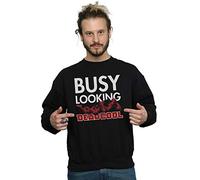 Marvel Men's Deadpool Busy Looking Deadcool Sweatshirt Black Small