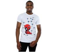 Marvel Men's Deadpool Cartoon Knockout T-Shirt in White | Size: 2XL Marvel White 2XL