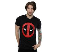 Marvel Men's Deadpool Cracked Logo T-Shirt in Black | Size: Large Marvel Black L