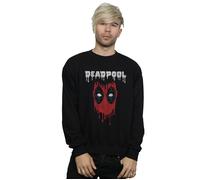 Marvel Men's Deadpool Dripping Head Sweatshirt in Black | Size: Large Marvel Black L