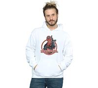 Marvel Men's Deadpool Gun Finger Hoodie White Medium