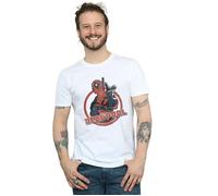 Marvel Men's Deadpool Gun Finger T-Shirt in White | Size: Large Marvel White L