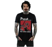 Marvel Men's Deadpool No One Cares T-Shirt in Black | Size: 2XL Marvel Black 2XL