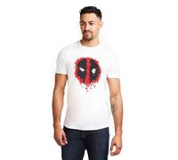 Marvel Men's Deadpool Paint Logo T-Shirt in White | Size: 2XL Marvel White 2XL