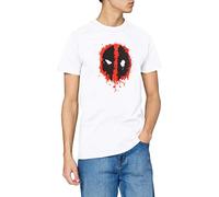 Marvel Men's Deadpool Paint Logo T-Shirt, White, XX-Large
