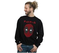 Marvel Men's Deadpool Seigaiha Head Sweatshirt in Black | Size: Small Marvel Black S