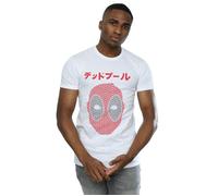 Marvel Men's Deadpool Seigaiha Head T-Shirt in White | Size: Medium Marvel White M