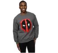 Marvel Men's Deadpool Splat Face Sweatshirt in Charcoal | Size: 2XL Marvel Charcoal 2XL