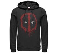 Marvel Men's Deadpool Splatter Icon Hoodie Sweatshirt Hooded, Black, M