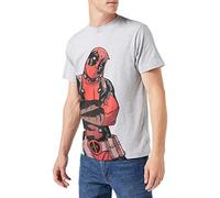 Marvel Men's Deadpool Talking T Shirt, Grey (Grey Marl), M UK