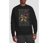Marvel Men's DEADPOOL & WOLVERINE BEST BUBS STENCIL Sweatshirt, Black | Size: Small Marvel Black S