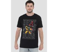 Marvel Men's DEADPOOL & WOLVERINE BEST BUBS STENCIL T-Shirt, Black | Size: 2XL Marvel Black 2XL