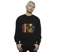 Marvel Men's Deadpool & Wolverine Pose Sweatshirt Black X-Large