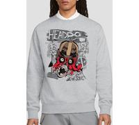 Marvel Men's DEADPOOL & WOLVERINE SKETCHBOOK HEADPOOL ATTACKS Sweatshirt, Athletic Heather in Light Grey | Size: 2XL Marvel Light Grey 2XL