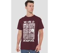 Marvel Men's DEADPOOL & WOLVERINE WE ARE DEADPOOL SKETCHBOOK GRID T-Shirt, Burgundy | Size: 2XL Marvel Burgundy 2XL