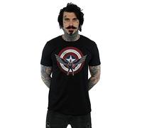 Marvel Men's Falcon and The Winter Soldier Captain America Shield Pose T-Shirt Black Medium
