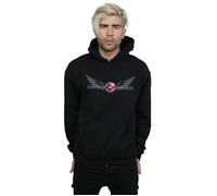 Marvel Men's Falcon & The Winter Soldier Captain America Logo Hoodie in Black | Size: 2XL Marvel Black 2XL